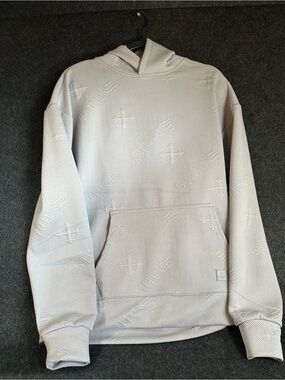 Saints Studio Hoodie Men's Grey Pullover Herringbone Pattern Size M